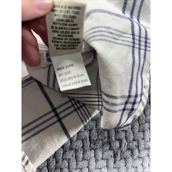Eddie Bauer Shirt Mens L Blue Plaid Cotton Button Down Long Sleeve Oxford Casual - Picture 9 of 10